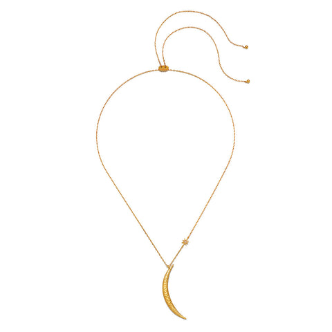Satya Adjustable Illuminated Path Gold Moon Necklace