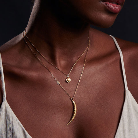 Satya Adjustable Illuminated Path Gold Moon Necklace