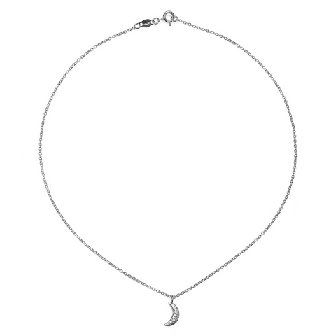 Satya Bestow Light Crescent Moon Silver Necklace