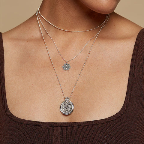 Satya Sterling Silver Mandala Necklace
