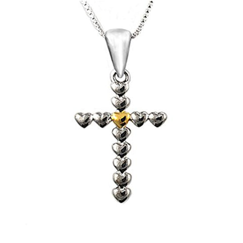 Steven Lavaggi Sterling Silver Petite Love Cross Necklace