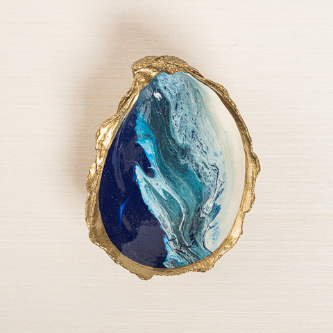 Grit and Grace Studio Ocean Decoupage Oyster Jewelry Dish – Just