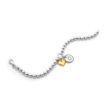 Load image into Gallery viewer, Danny Newfeld 4mm Sterling Beaded Bracelet with Heart Charms

