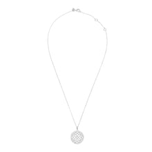 Load image into Gallery viewer, Overview Shot of Italian Sterling Silver Round Geometrical Cubic Zirconia Pendant

