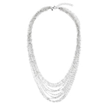 Load image into Gallery viewer, Italian Sterling Silver Diamond-Cut Graduated Multi-Strand Necklace

