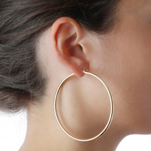 Load image into Gallery viewer, Italian Sterling Silver 2.5&quot; Polished Hoop Earrings
