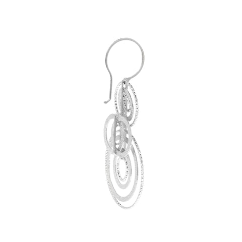 Italian Sterling Silver Circle Dangle Earrings
