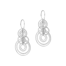Load image into Gallery viewer, Italian Sterling Silver Circle Dangle Earrings
