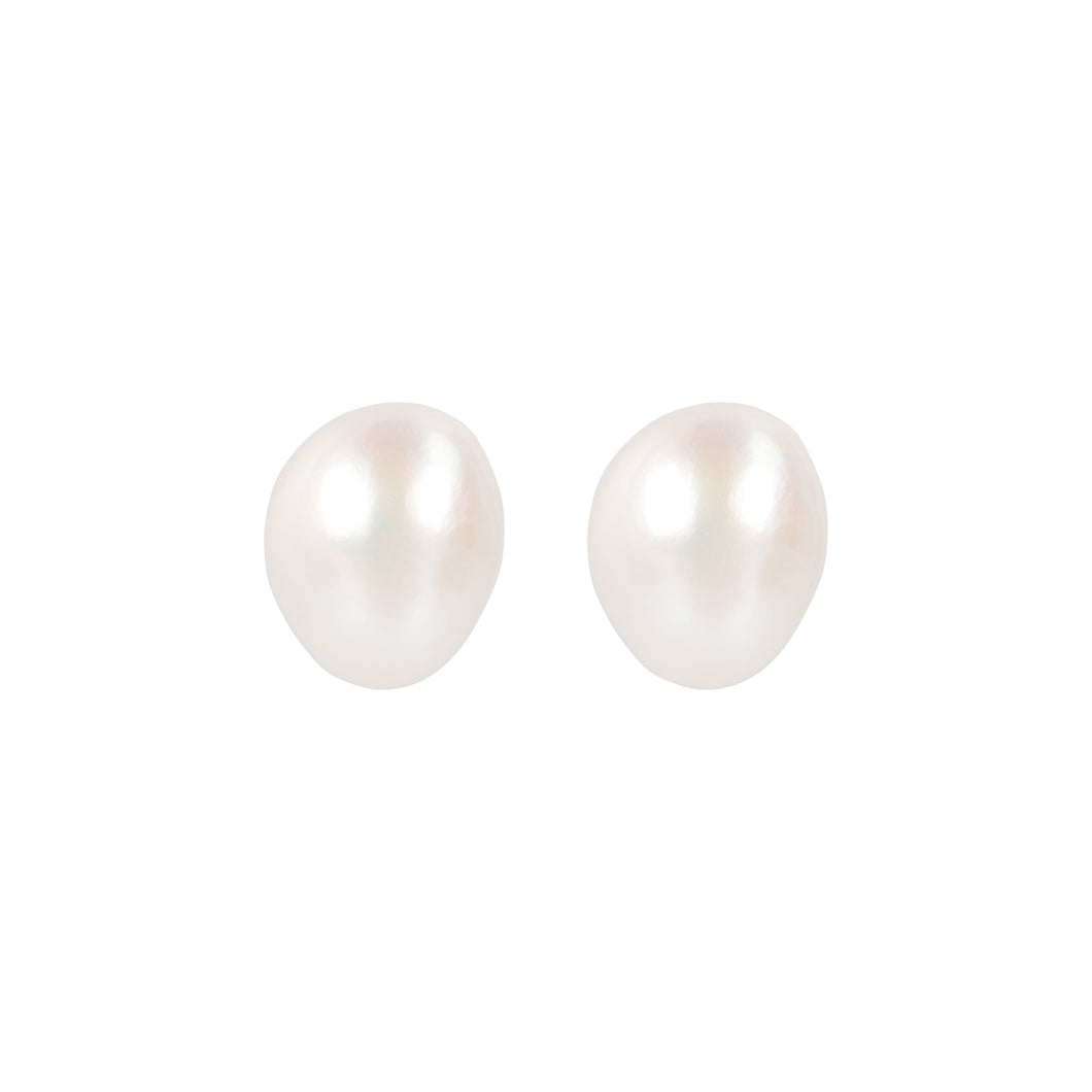 Italian Sterling Silver Baroque Nugget Pearl Earrings