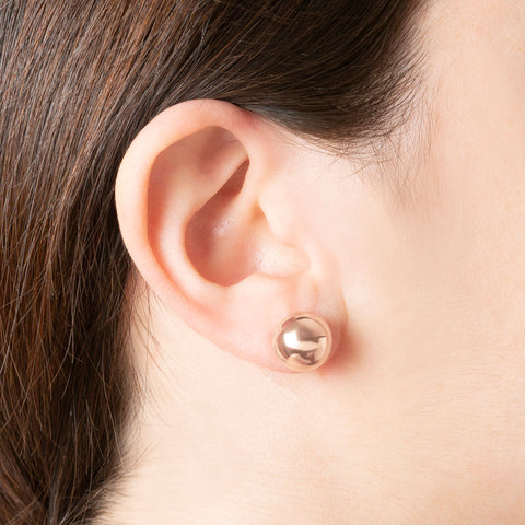Italian Sterling Silver Semi-Round Bead Earrings