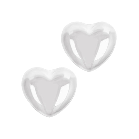 Italian Sterling Silver Polished Heart Stud Earrings