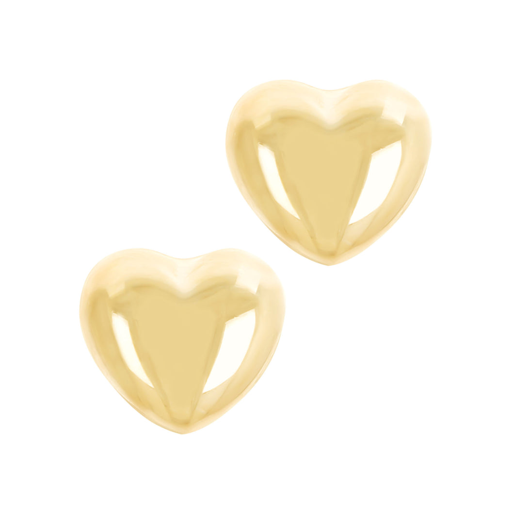Italian Sterling Silver Polished Heart Stud Earrings