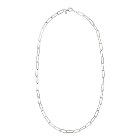 Italian Sterling Silver 18" Paperclip Link Necklace