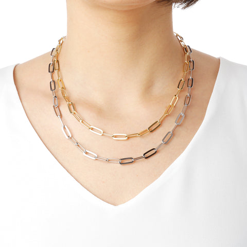 Italian Sterling Silver 20" Paperclip Link Necklace