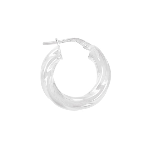 Italian Sterling Silver 3/4" Polished and Twisted Hoop Earrings
