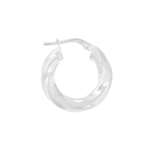 Load image into Gallery viewer, Italian Sterling Silver 3/4&quot; Polished and Twisted Hoop Earrings
