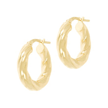 Load image into Gallery viewer, Italian Sterling Silver 3/4&quot; Polished and Twisted Hoop Earrings
