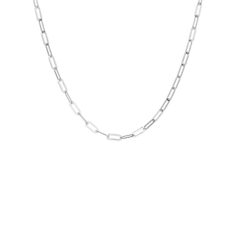 Italian Sterling Silver 16" Petite Paperclip Link Necklace