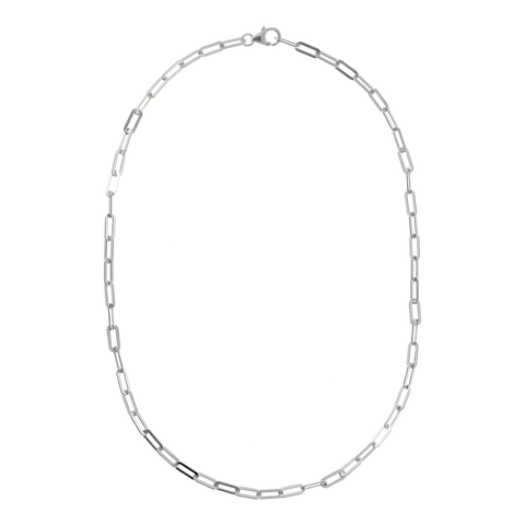 Sterling silver 16" paperclip necklace. Made in Italy for Just Jill 