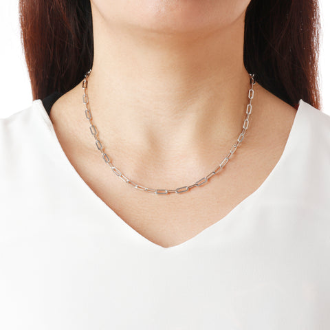 Sterling Silver 18" Petite Paperclip Link Necklace
