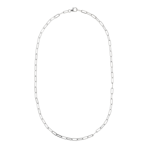 Sterling Silver 18" Petite Paperclip Link Necklace