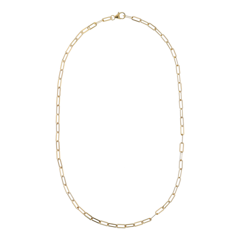 Sterling Silver with 18K Yellow Gold Plate 18" Petite Paperclip Link Necklace
