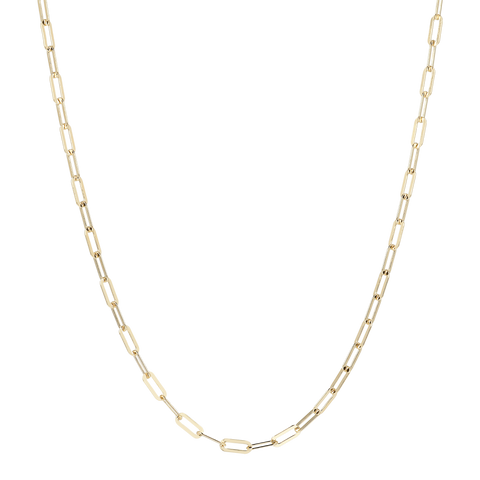 Italian Sterling Silver 36" Petite Paperclip Link Necklace