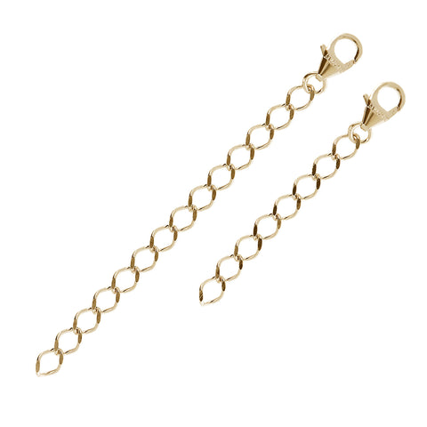 Yellow-Gold Italian Sterling Silver D/C Figaro Chain Extenders
