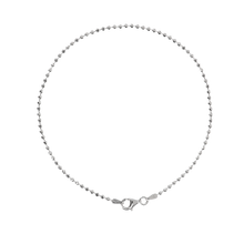 Load image into Gallery viewer, Italian Sterling Silver Diamond-Cut Beaded Ankle Bracelet
