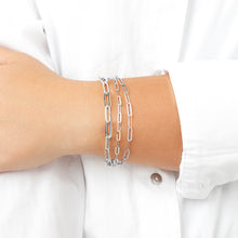 Load image into Gallery viewer, Italian Sterling Silver 8-1/4&quot; Multi-Strand Paperclip Bracelet
