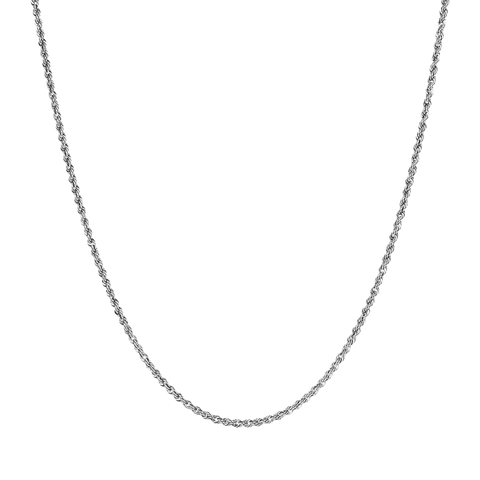 Italian Sterling Silver 24" Rope Chain Necklace
