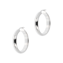 Load image into Gallery viewer, Italian Sterling Silver 1-1/4&quot; Polished Hoop Earrings
