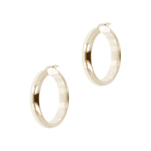 Load image into Gallery viewer, Italian Sterling Silver 1-1/4&quot; Polished Hoop Earrings
