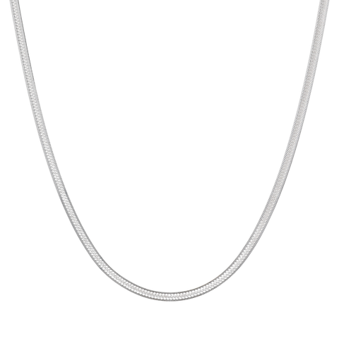 Italian Sterling Silver 16" Reversible Diamond-Cut Herringbone Necklace