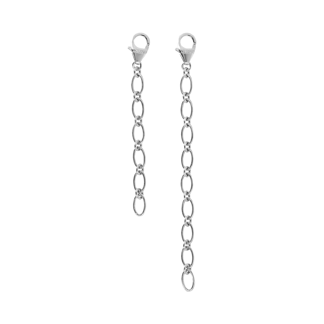 Italian Sterling Silver Set of 2 Oval Chain Extenders