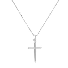 Load image into Gallery viewer, Italian Sterling Silver High Polished Cross Pendant with Box Chain
