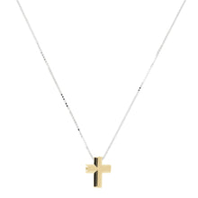 Load image into Gallery viewer, Italian Sterling Silver w/ 18K Yellow Gold-Plate Cross Slide Pendant
