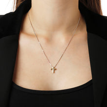 Load image into Gallery viewer, Italian Sterling Silver w/ 18K Yellow Gold-Plate Cross Slide Pendant
