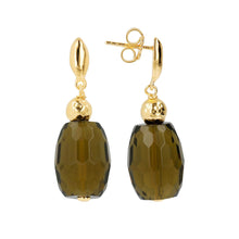 Load image into Gallery viewer, Bellissimo Bronzo Faceted Smoky Quartz Earrings
