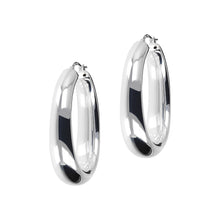 Load image into Gallery viewer, Italian Sterling Silver 1-3/4&quot; Oval Electroform Hoops

