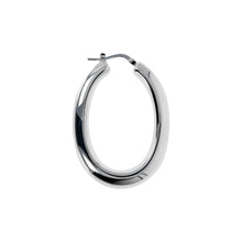Load image into Gallery viewer, Italian Sterling Silver 1-3/4&quot; Oval Electroform Hoops
