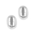 Bellissimo Bronzo Polished White Gold Plate Cabochon Earrings