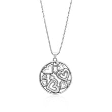 Load image into Gallery viewer, Danny Newfeld Sterling Silver Round Heart Filled Pendant
