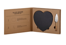 Load image into Gallery viewer, Heart-Shaped Slate Board Serving Set
