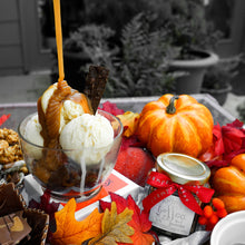 Load image into Gallery viewer, Scamps Toffee Sauce and Bits Gift Set on Ice Cream Autumn 
