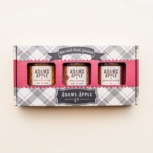 Load image into Gallery viewer, Adams Apple 3-Jar Gourmet Butters Plaid Gift Box
