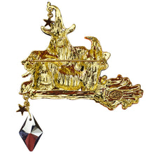 Load image into Gallery viewer, Kirks Folly Kitty&#39;s Midnight Ride Pin Pendant (Goldtone)
