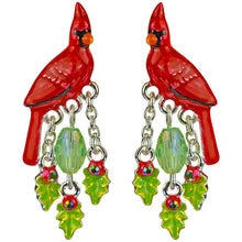 Load image into Gallery viewer, Kirks Folly Cardinal Song Earrings-Silvertone
