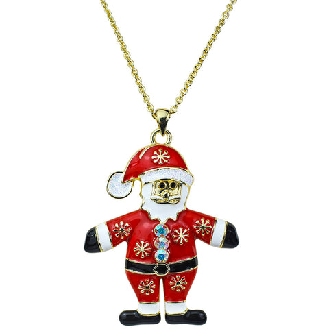 Kirks Folly Santa Surprise Necklace (Goldtone)
