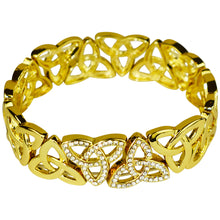 Load image into Gallery viewer, Kirks Folly Goldtone Celtic Knot Crystal Stretch Bracelet
